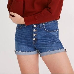 Madewell High-Rise Denim Shorts in Derby Wash: Button-Front Edition Size 29